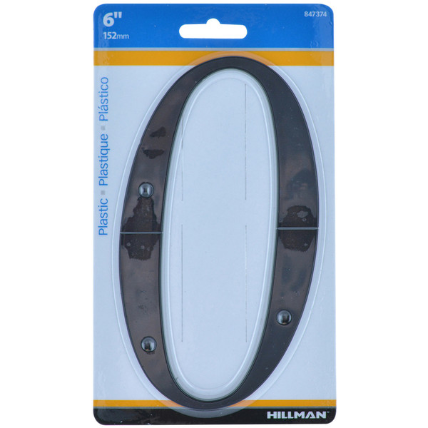6" BLK #0 NAILON 1PC HILLMAN 6 in. Black Plastic Nail-On Number 0 1 pc