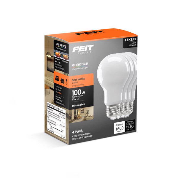 FT LED A19 SW 100W 4PK FEIT ELECTRIC COMPANY