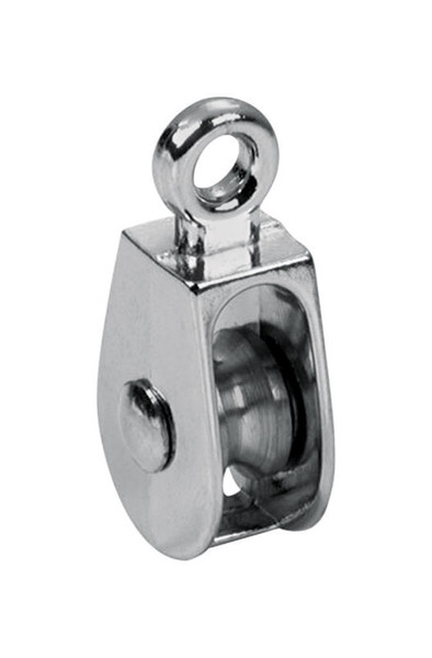 SINGLE EYE PULLEY 1/2" Baron 1/2 in. D Electro-Plated Iron Fixed Eye Single Eye Pulley
