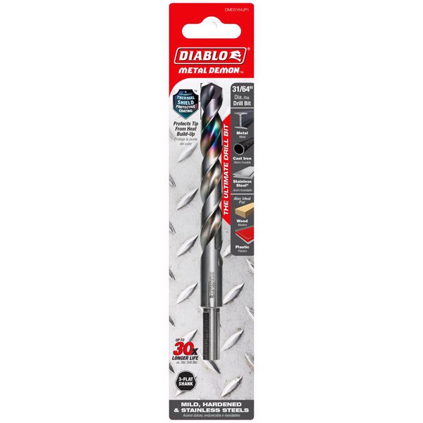 DRLL BT 3-FLT 31/64" 1PC