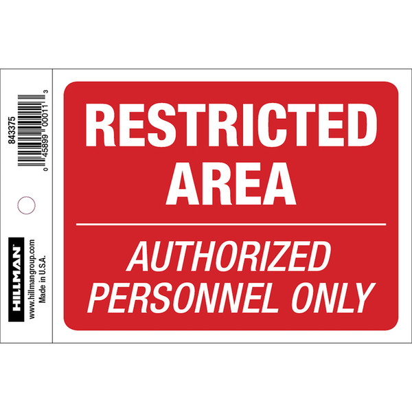 RESTRICT AREA DECAL 4X6"