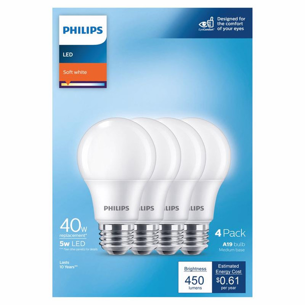 PHL LED A19 SW 40W 4PK