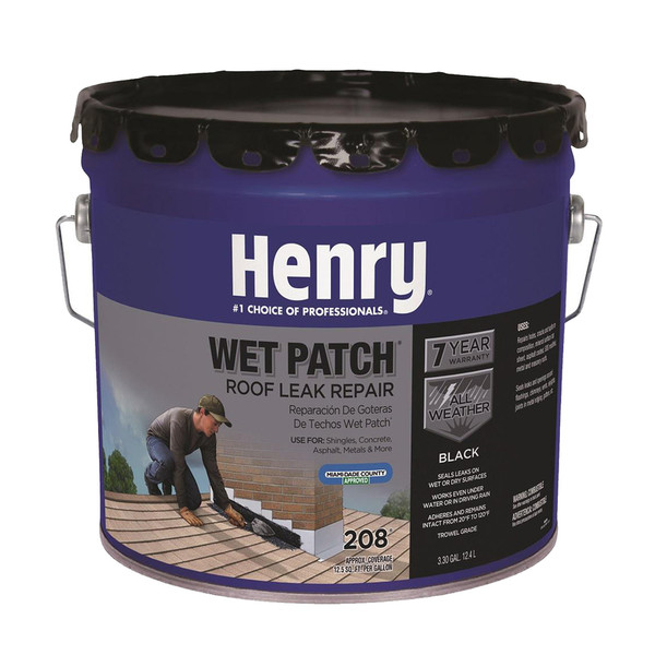 WETPCH ROOF CEMNT 3.3 GL Henry Smooth Black Asphalt All-Weather Roof Cement 3.3 gal