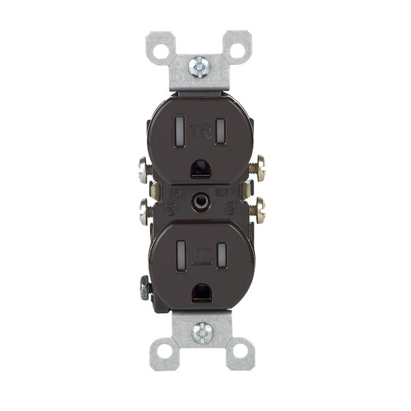 OUTLET BROWN 5-15R 125V Leviton 15 amps 125 V Duplex Brown Outlet 5-15R 1 pk