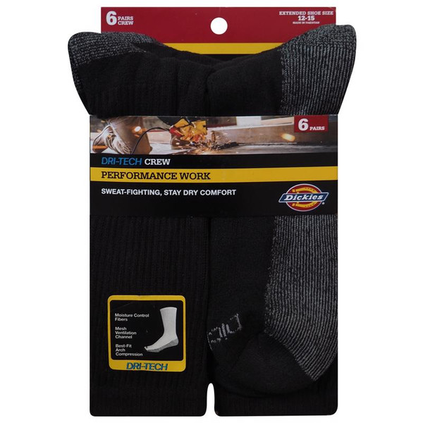 CREW SOCKS MEN BLK 12-15