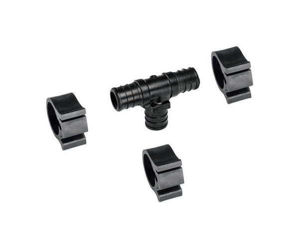 PEX TEE W/CLAMP 3/4 4PC