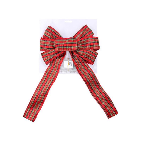 LED PLAID WREATH BOW