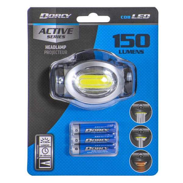 HEADLIGHT LED BLK 150LM