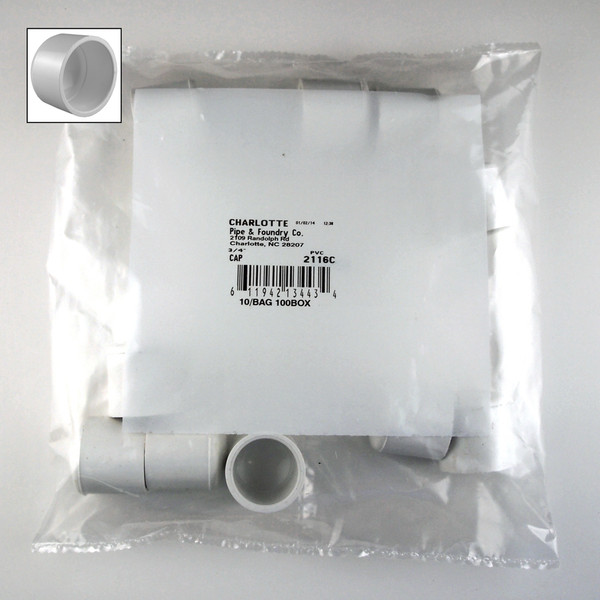CAP PVC 3/4 SCH40 10 PK