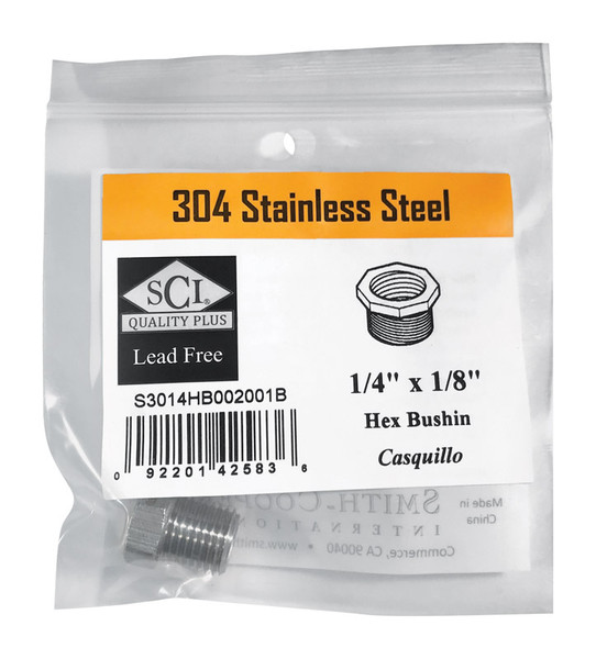 HEX BUSHING 1/4X1/8 SS