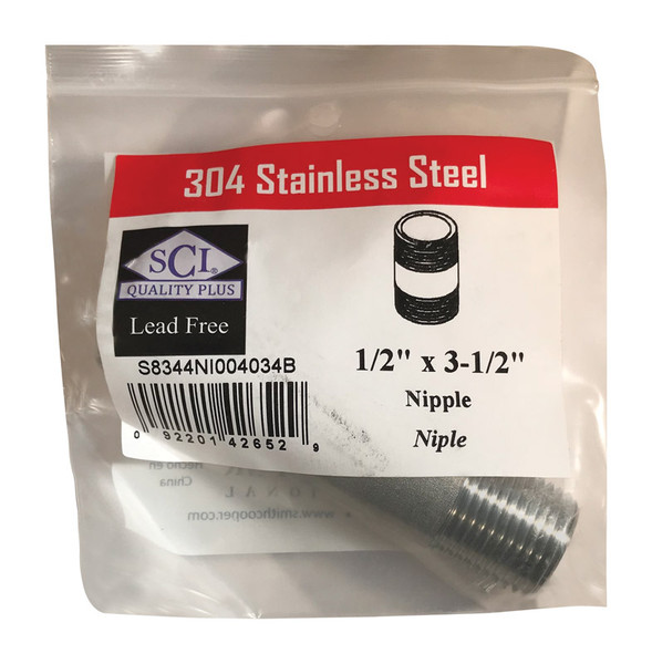 NIPPLE SS 1/2 X 3.5