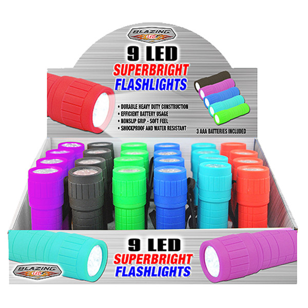 FLASHLIGHT 9-LED ASST