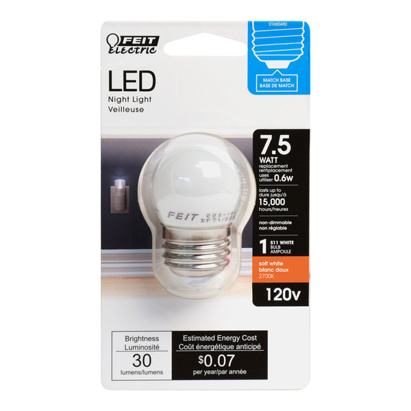 LED S11 E26 SW 7.5W Feit Electric S11 E26 (Medium) LED Bulb Soft White 7.5 Watt Equivalence 1 pk