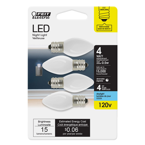 LED C7 E12 DL 4W 4PK