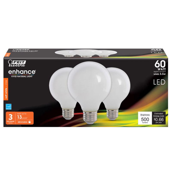 LED G25 E26 SW 60W 3PK