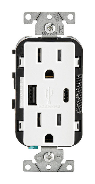 DUPLEX USB OUTLT A&C WHT