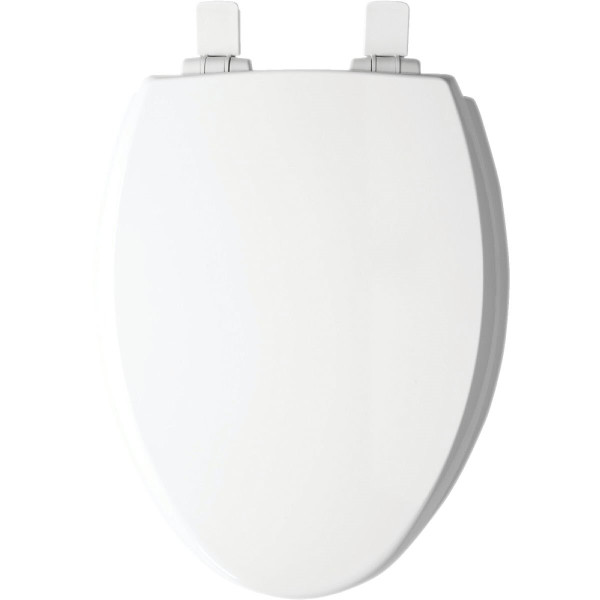 TOILET SEAT ELNG WOOD WH Bemis Kendall Slow Close Elongated White Enameled Wood Toilet Seat
