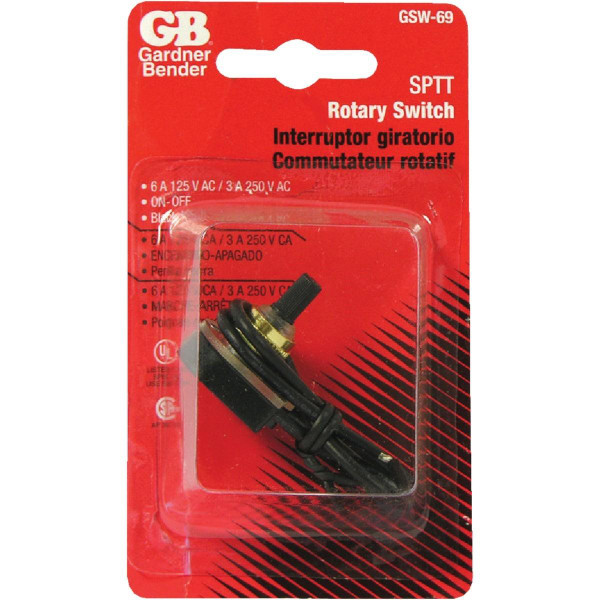 ROTARY SWITCH SPST BLK