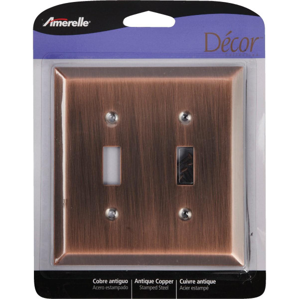 WALLPLATE AC 2GNG TOGLE
