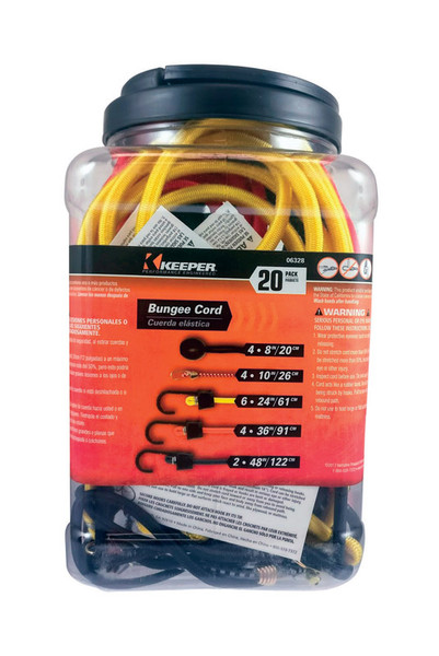 BUNGEE CORD ASSRTED 20PK