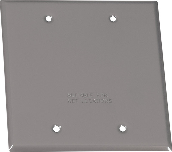 2G BLANK CVR GRY Sigma Engineered Solutions Square Steel 2 gang Flat Box Cover
