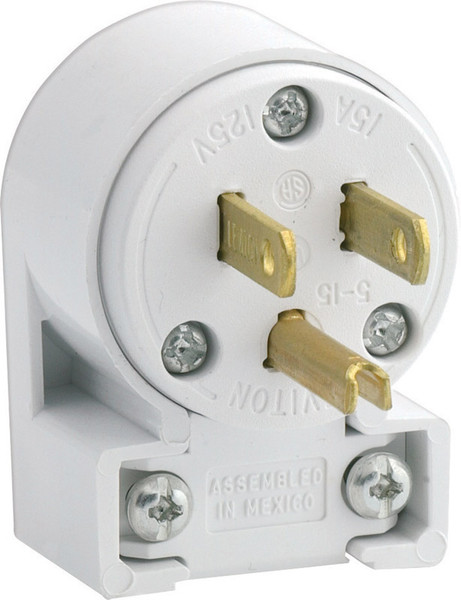 ANGLE GROUND PLUG 15A WH