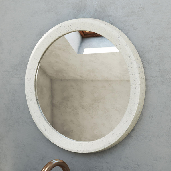 DreamLine Ambia Terrazzo Framed Round Mirror HMAM2020CXX10 with Keyhole Mounting
