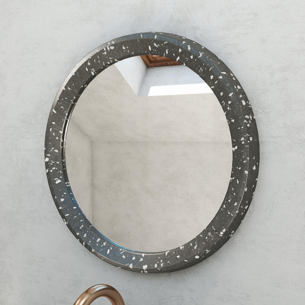 DreamLine Ambia HMAM2020CXX19 Terrazzo Framed Round Mirror with Clear Glass