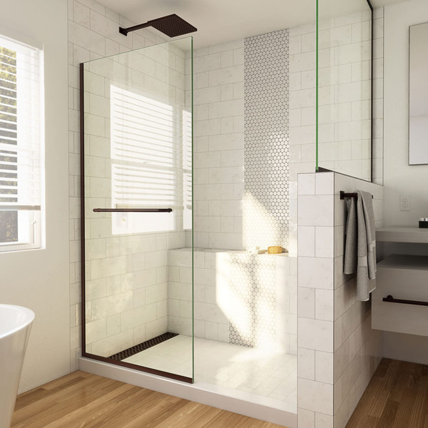 DreamLine Linea 30" W x 72" H Frameless Shower Screen, Oil Rubbed Bronze
