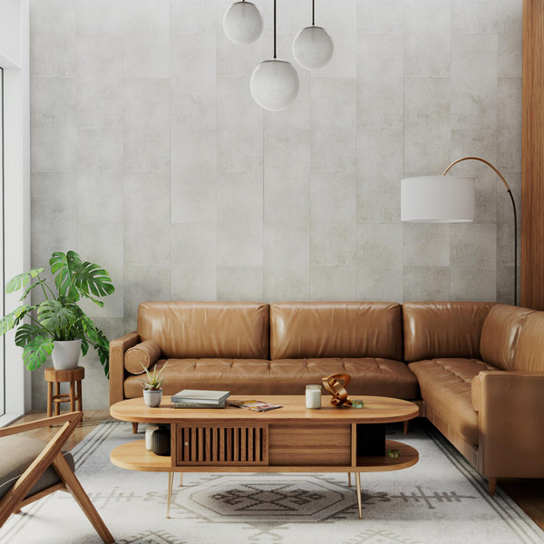 DreamLine Epiphany Glue-Up Wall Tiles 15.75 x 31.5 in. Concrete Grey (5-Pack, 17.2 sq ft)