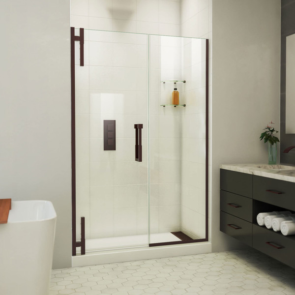 DreamLine Ascend 56-57 in. W x 72 in. H Frameless Pivot Shower Door Oil Rubbed Bronze