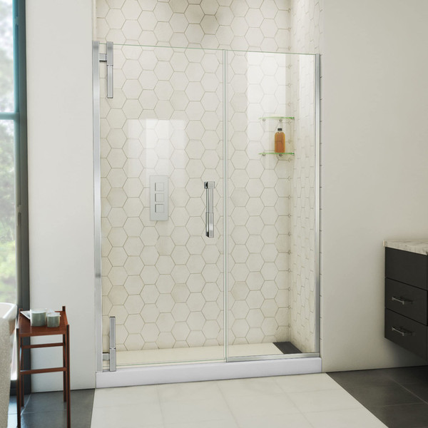 DreamLine Ascend Frameless Pivot Shower Door 52.5-53.5 W x 72 H Chrome