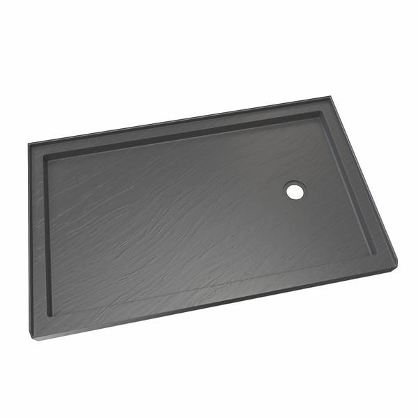 DreamLine SlimLine 30 x 60 Shower Base Right Drain Single Threshold Slate Gray