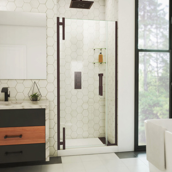 DreamLine Ascend 36.5-37.5 in. W x 72 in. H Frameless Pivot Shower Door, Oil Rubbed Bronze