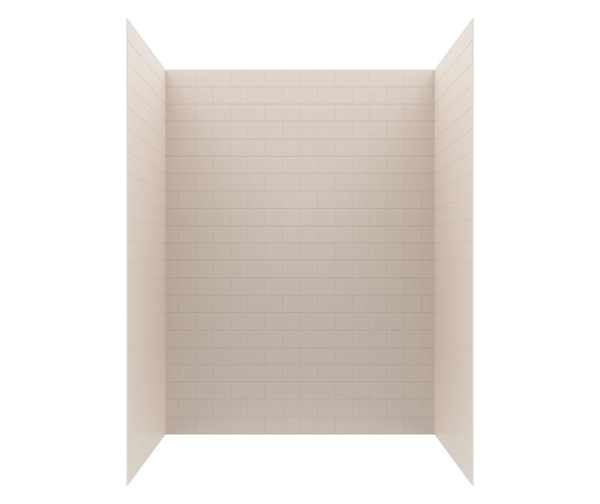 Swanstone Metro Subway Tile Glue Up Bathtub and Shower Wall Kit 36 x 62 x 84 Tahiti White