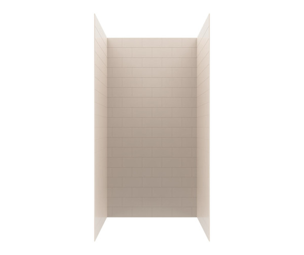 Swanstone Metro Subway Tile Glue-Up Bathtub and Shower Wall Kit, 36x36x72, Tahiti White