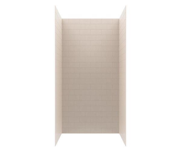 Swanstone Metro Subway Tile Glue-Up Shower Wall Kit, 34 x 42 x 84, Tahiti White