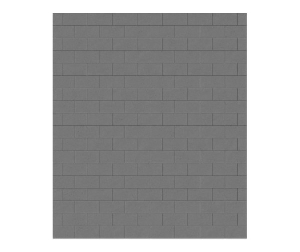 Swanstone Metro Subway Tile 62 x 72 Glue-Up Bathtub & Shower Wall Panel, Ash Gray