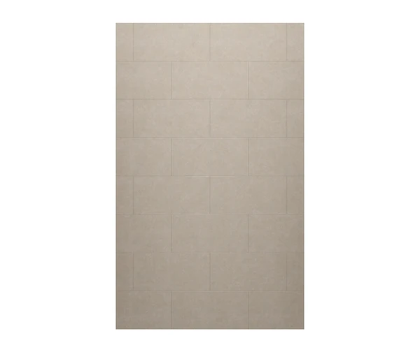 Swanstone Traditional Subway Tile 30 x 72 Glue-Up Bathtub & Shower Wall Panel, Limestone