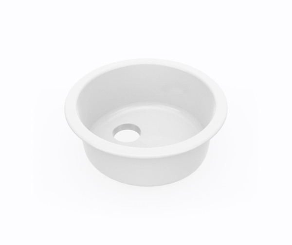 Swanstone KSRB-18 Dual Mount Round Bowl Sink, White