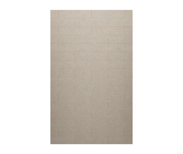 Swanstone Modern Subway Tile 32 x 96 Glue-Up Bathtub Shower Wall Panel, Limestone