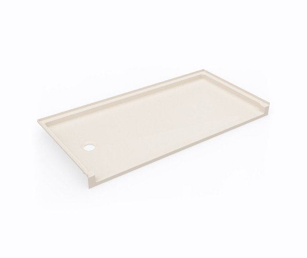 Swanstone SBF-3060LM/RM 30 x 60 Alcove Shower Pan with Right Hand Drain, Tahiti White