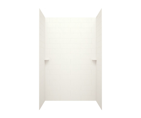 Swanstone Modern Subway Tile Glue-Up Tub Wall Kit 34x62x72 Bisque MSMK723462