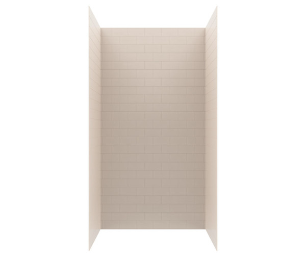 Swanstone Metro Subway Tile Glue-Up Shower Wall Kit 34 x 50 x 96 Tahiti White
