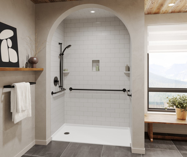 Swanstone Metro Subway Tile Glue up Tub Wall Kit 36x62x72 Mountain Mist