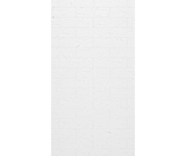 Swanstone Modern Subway Tile Glue-Up Bathtub & Shower Wall Panel, 42x84 Carrara