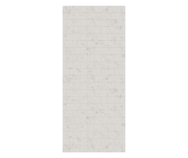 Swanstone Metro Subway Tile Glue-Up Bathtub & Shower Wall Panel, 36 x 84, Carrara