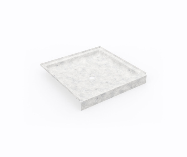 Swanstone® SS-3636 36 x 36 Alcove Shower Pan with Center Drain, Ice