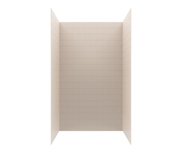 Swanstone Metro Subway Tile Glue-Up Bathtub and Shower Wall Kit, 34 x 42 x 72, Tahiti White