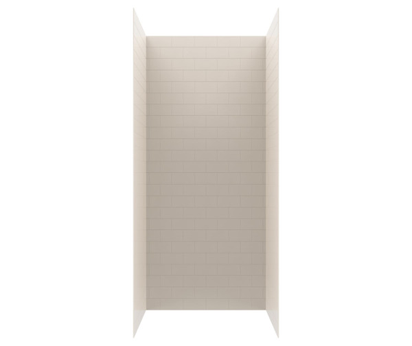Swanstone Metro Subway Tile Glue-Up Shower Wall Kit 34 x 42 x 96 Bisque